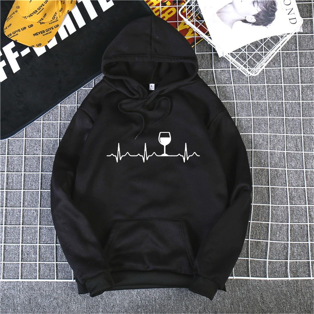 O Neck Heart Hoodies Sweatshirt