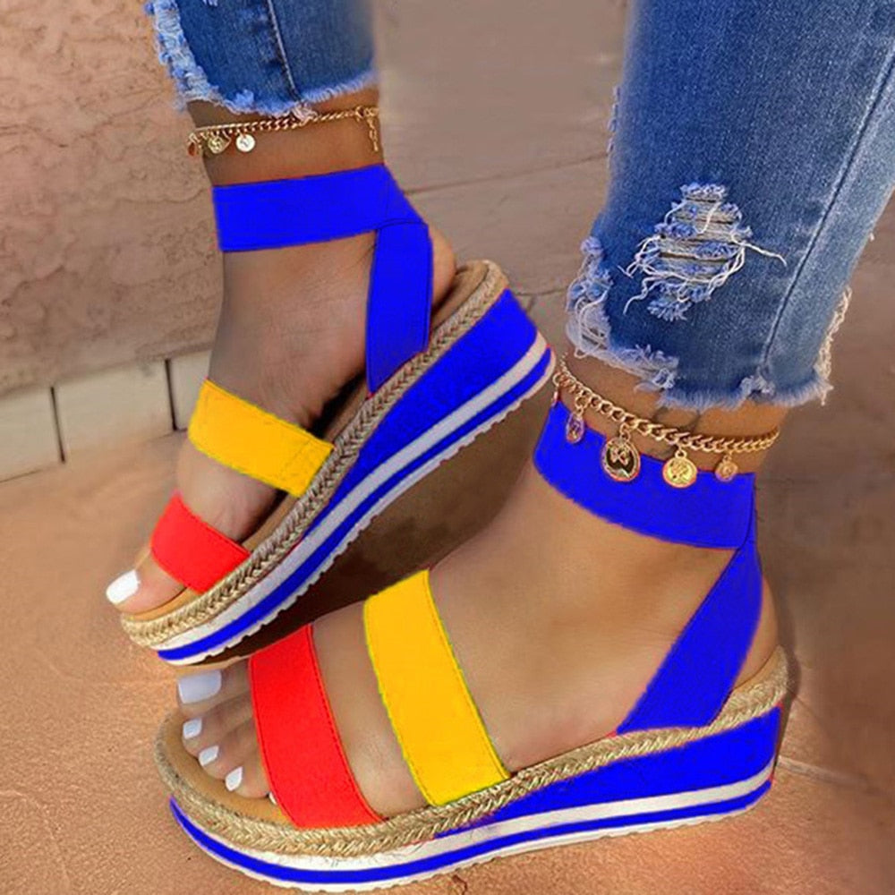 Ethnic Print Wedge Shoes