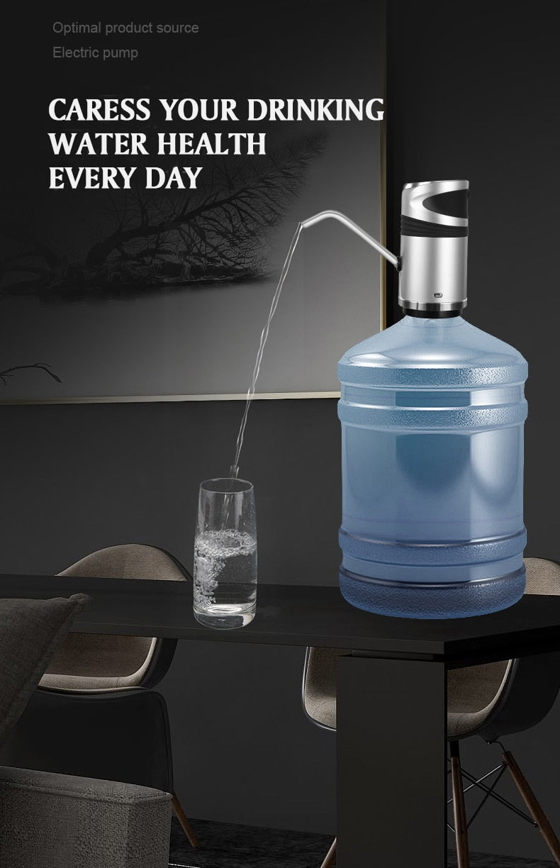 Auto Electric Water Bottle Drinking Pump USB Charging Dispenser
