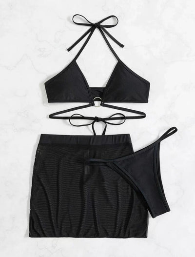 Sexy Bandage 3-Piece Swimsuit Set