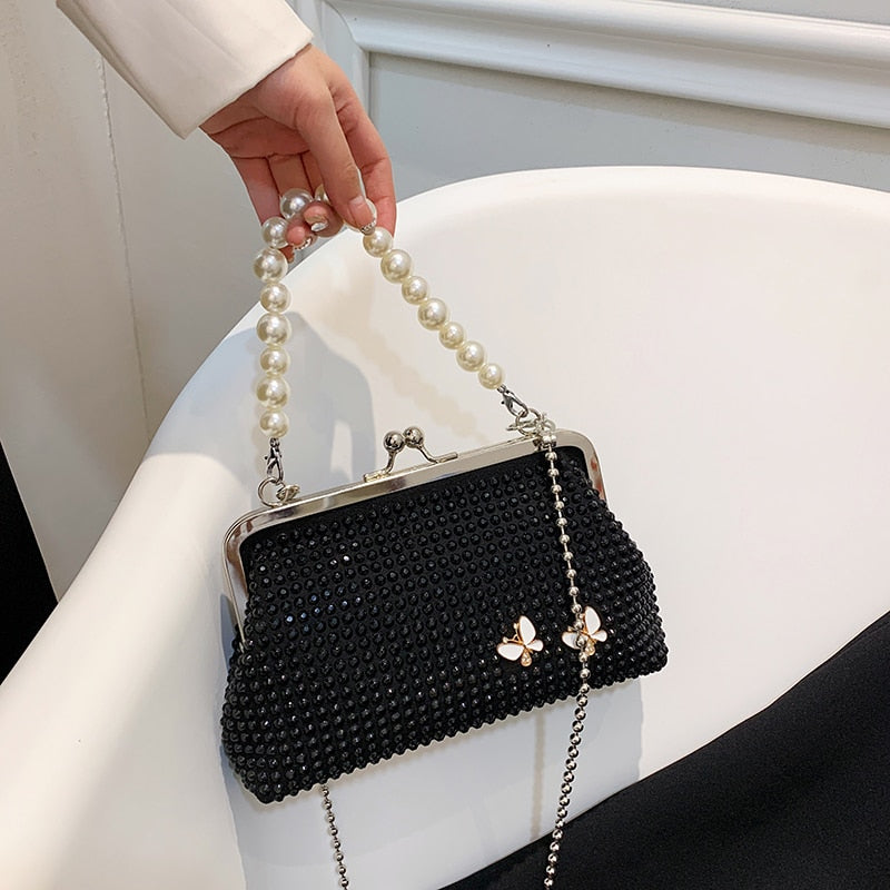 Pearl & Diamond Crossbody Handbags