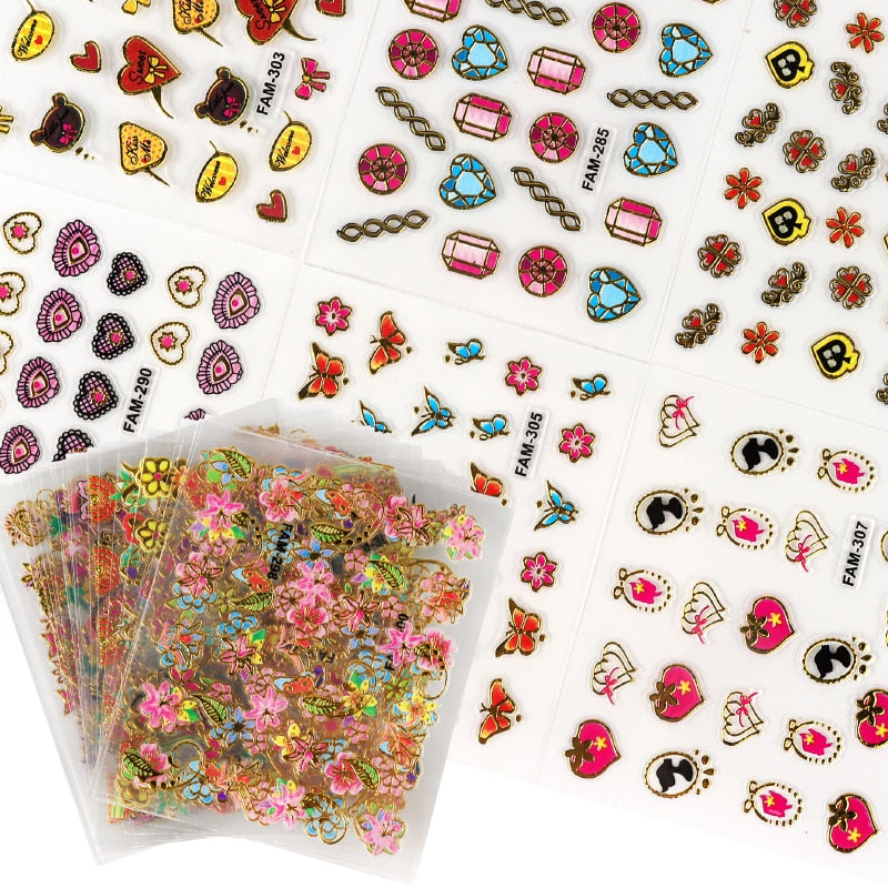 30Pc/Set 3D Mixed Butterfly Nail Stickers