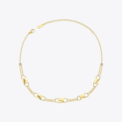 Crystal Choker Necklace Gold