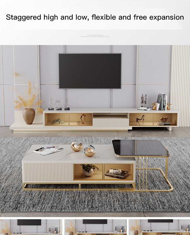 Light Luxury Tv Cabinet & Coffee Table Combination