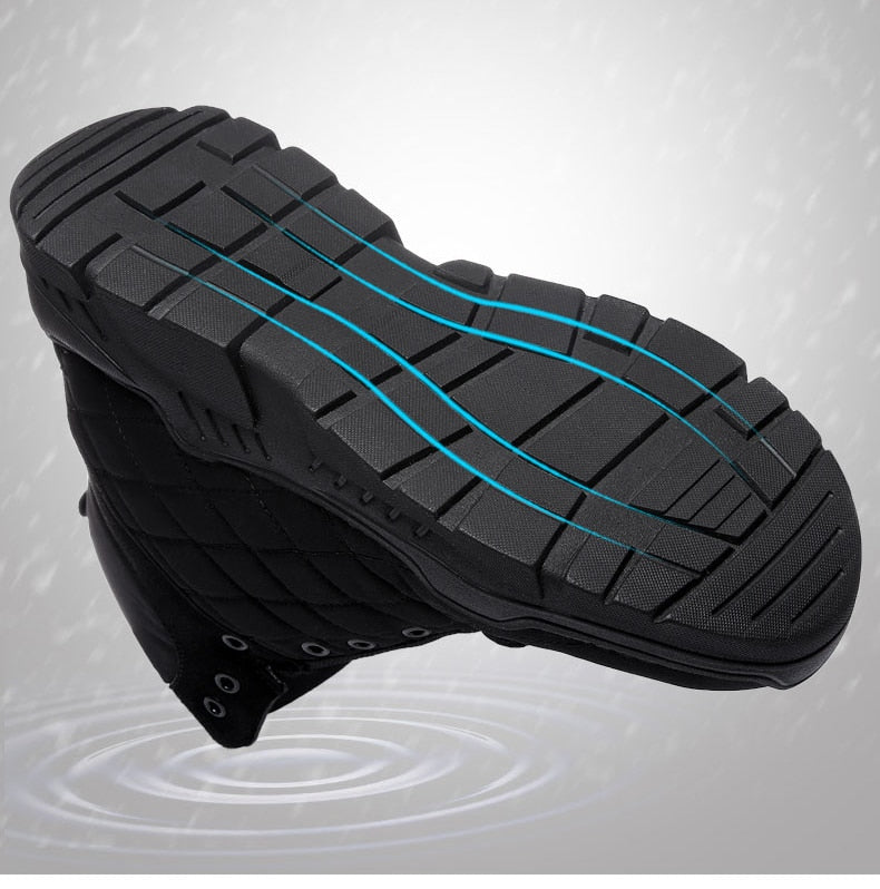 New Men's Leather Snow Boots Waterproof Sneakers