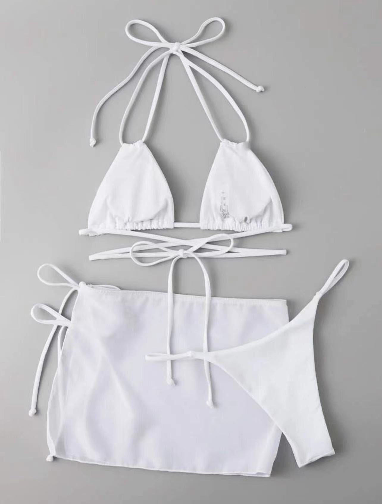 Sexy Bandage 3-Piece Swimsuit Set