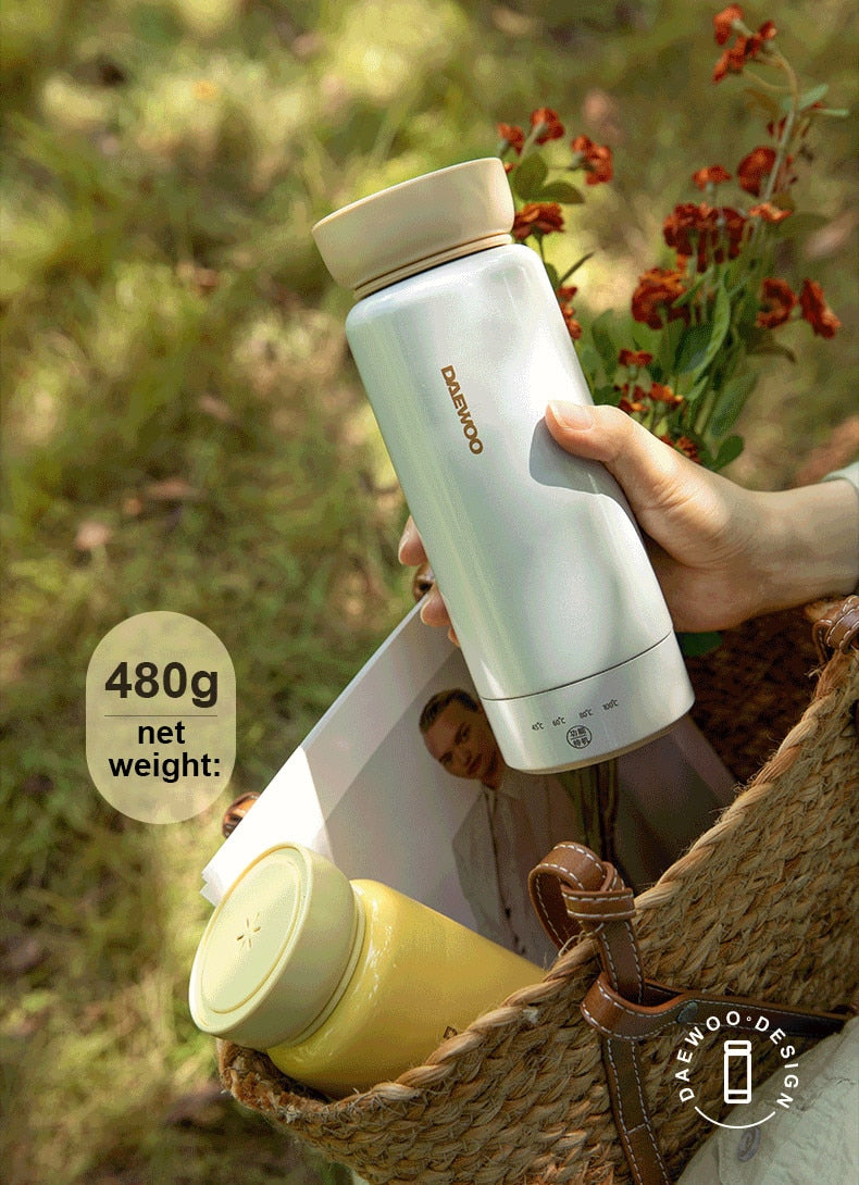 Portable Mini Electric Water Bottle 300ml Adjustable Temperature