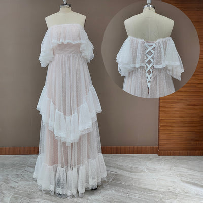 Off Shoulder Victorian Wedding Dress 2022