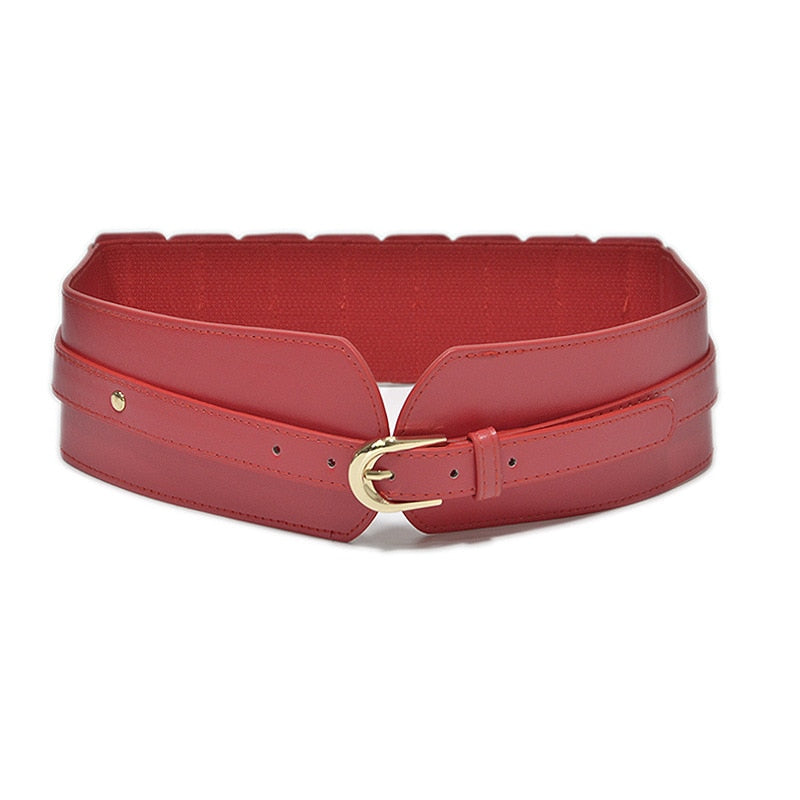 Luxury Ladies Wide Belt Elastic Buckle