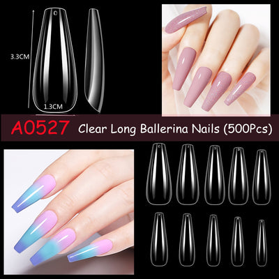 500pcs Acrylic Fake Nail Full Cover Tips