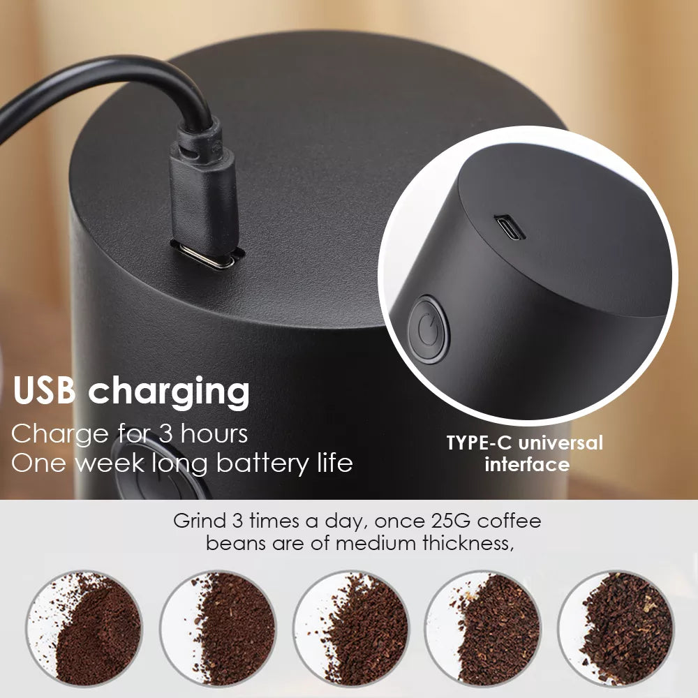 Electric Coffee Grinder Espresso Machine USB Rechargeable