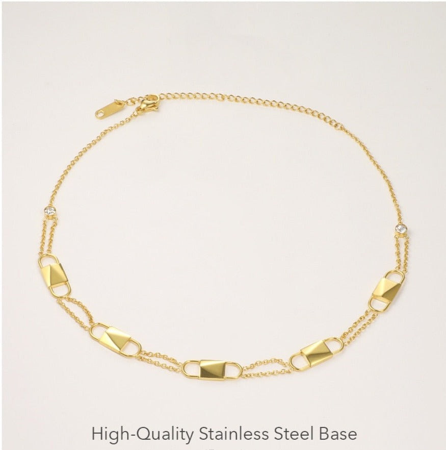 Crystal Choker Necklace Gold