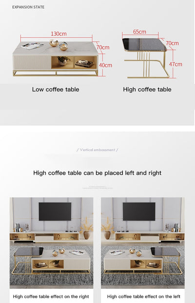 Light Luxury Tv Cabinet & Coffee Table Combination