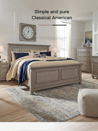 New American Style Solid Wood Retro Beds