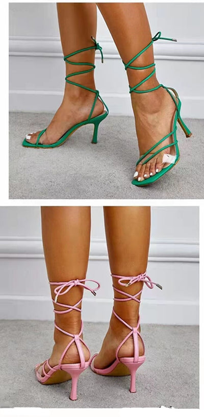 2023 High Heels Lace Up Sandals