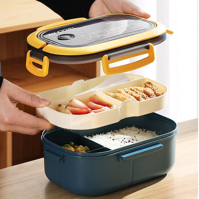 Portable 2 Layer Hermetic Lunch Box