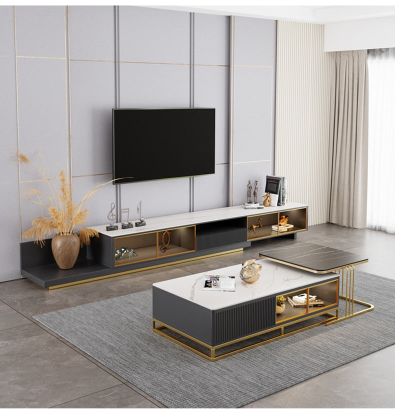 Light Luxury Tv Cabinet & Coffee Table Combination