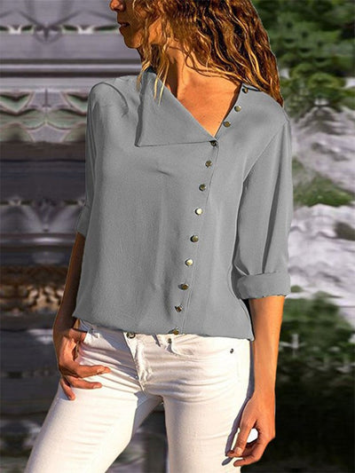 Skew Collar Chiffon Blouse