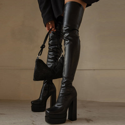 Best Seller PU Leather High Thigh Boots