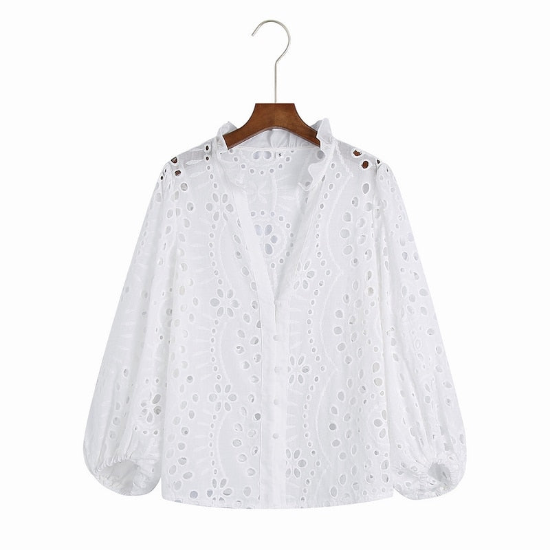 Embroidered Long Sleeve Women Blouse