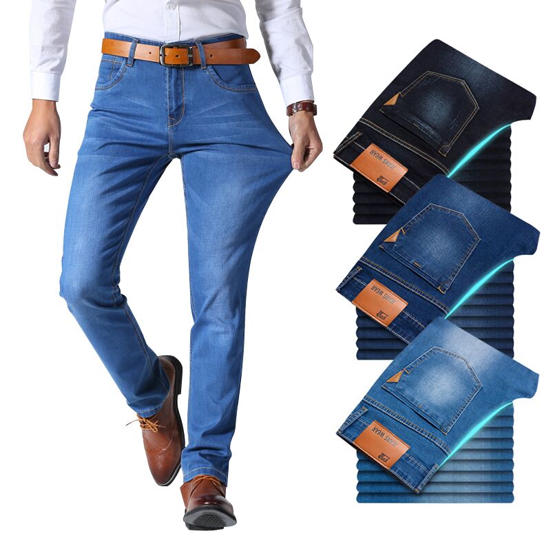 Classic Men Brand Jeans Business Casual