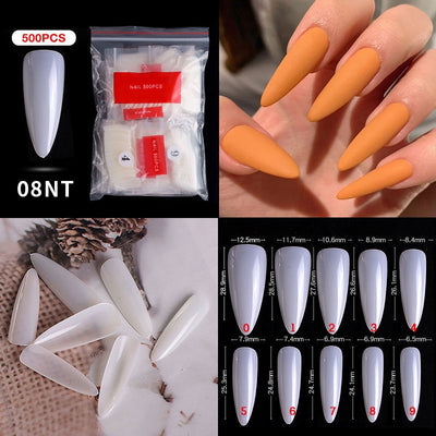 500Pcs Ballerina Clear Natural False Nails