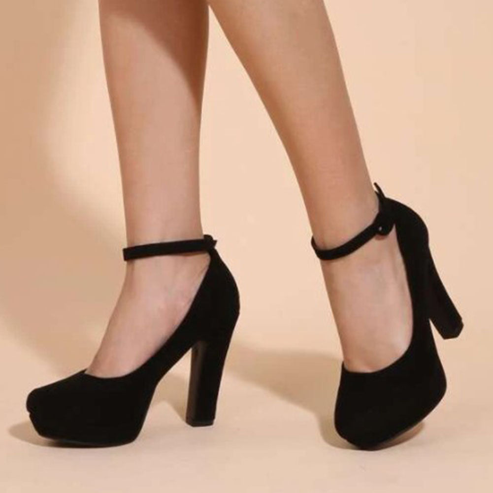 Elegant Ankle Strap Pump Heels
