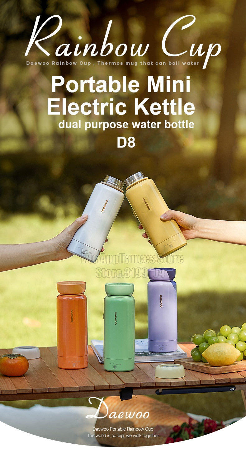 Portable Mini Electric Water Bottle 300ml Adjustable Temperature