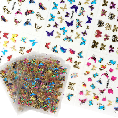 30Pc/Set 3D Mixed Butterfly Nail Stickers