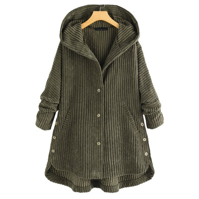 Corduroy Hooded Cotton Coat