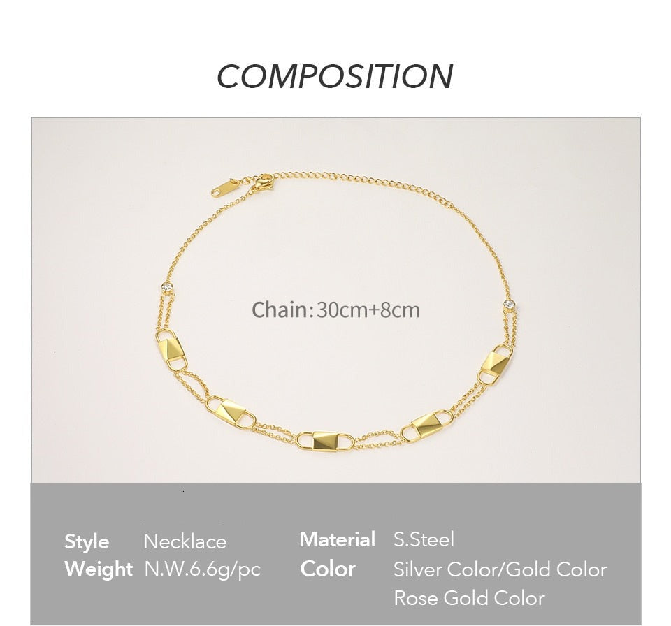 Crystal Choker Necklace Gold