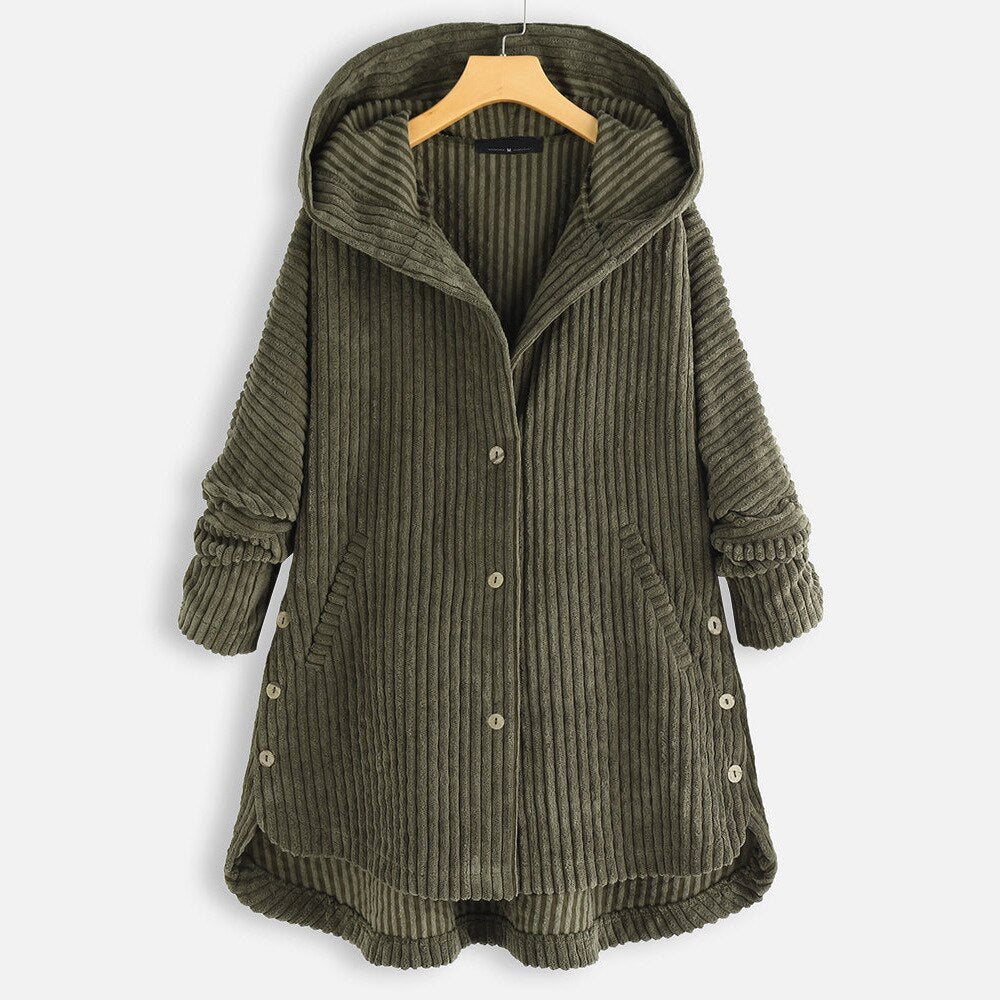 Corduroy Hooded Cotton Coat