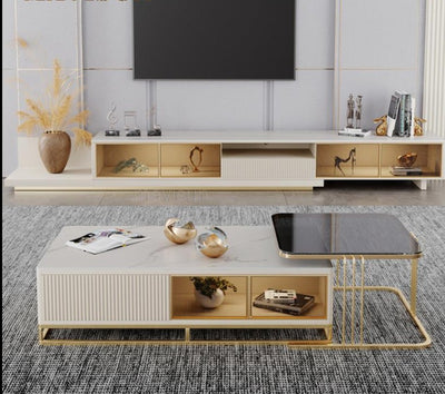 Light Luxury Tv Cabinet & Coffee Table Combination