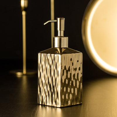 Gold & Silver Ceramic Bathroom Soap Dispenser