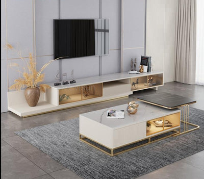 Light Luxury Tv Cabinet & Coffee Table Combination