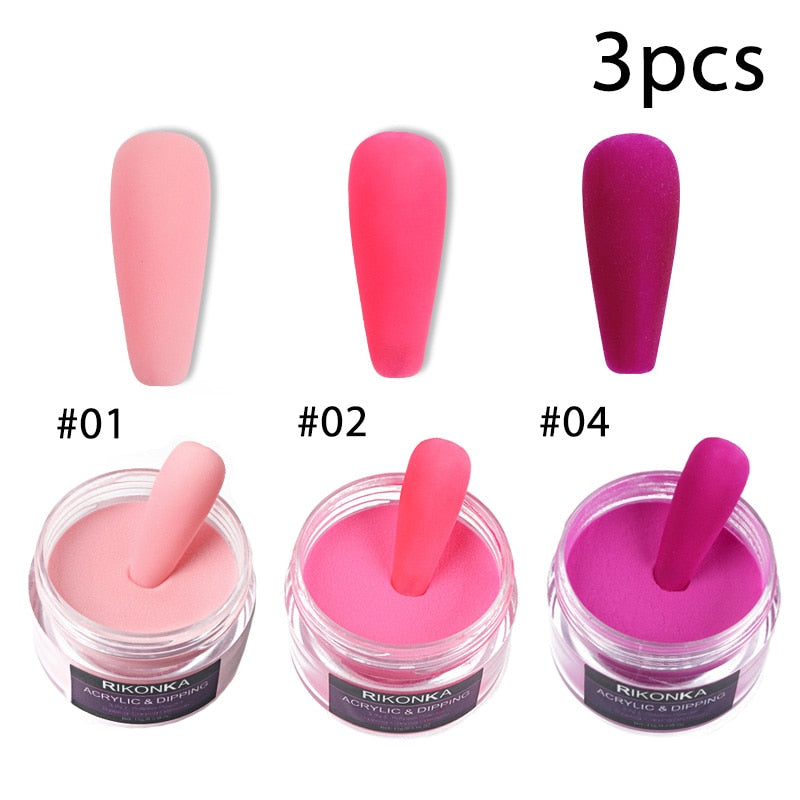 3Box/Set Pink Crystal Acrlic Powder Kit