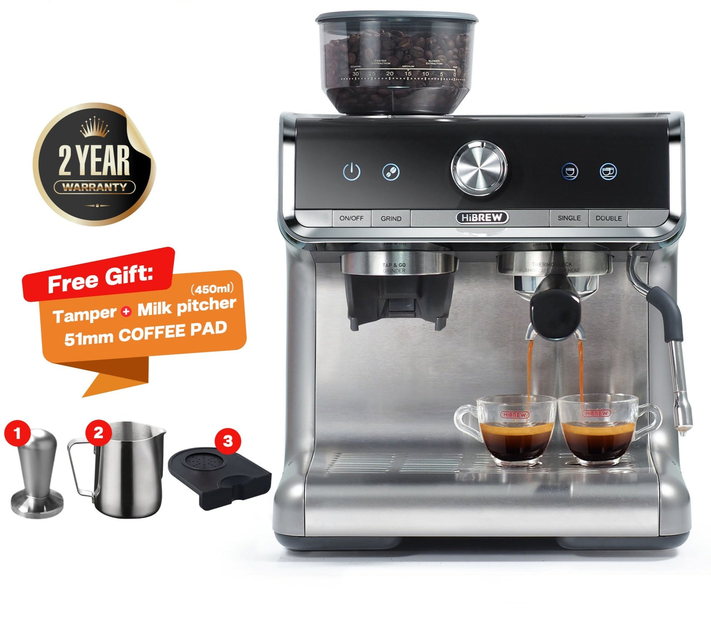 Barista Pro 19Bar Bean Grinder Coffee Machine