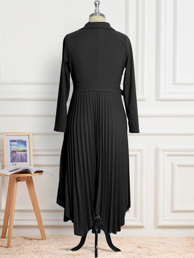 Blazer Pleated Irregular Length Dress