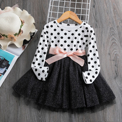 Floral Long Sleeve Tulle Dress