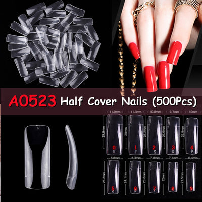 500pcs Acrylic Fake Nail Full Cover Tips