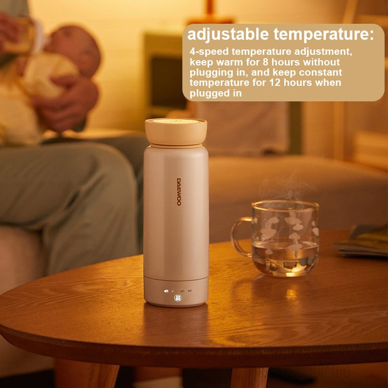 Portable Mini Electric Water Bottle 300ml Adjustable Temperature