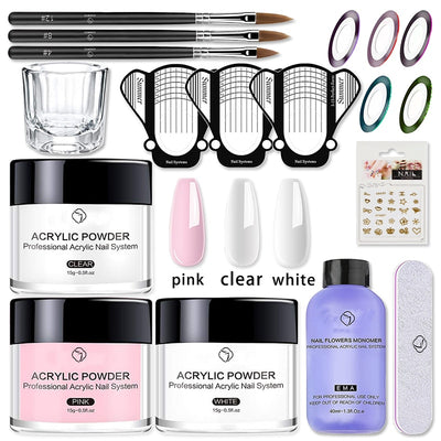 Acrylic Nail Kit Crystal Powders