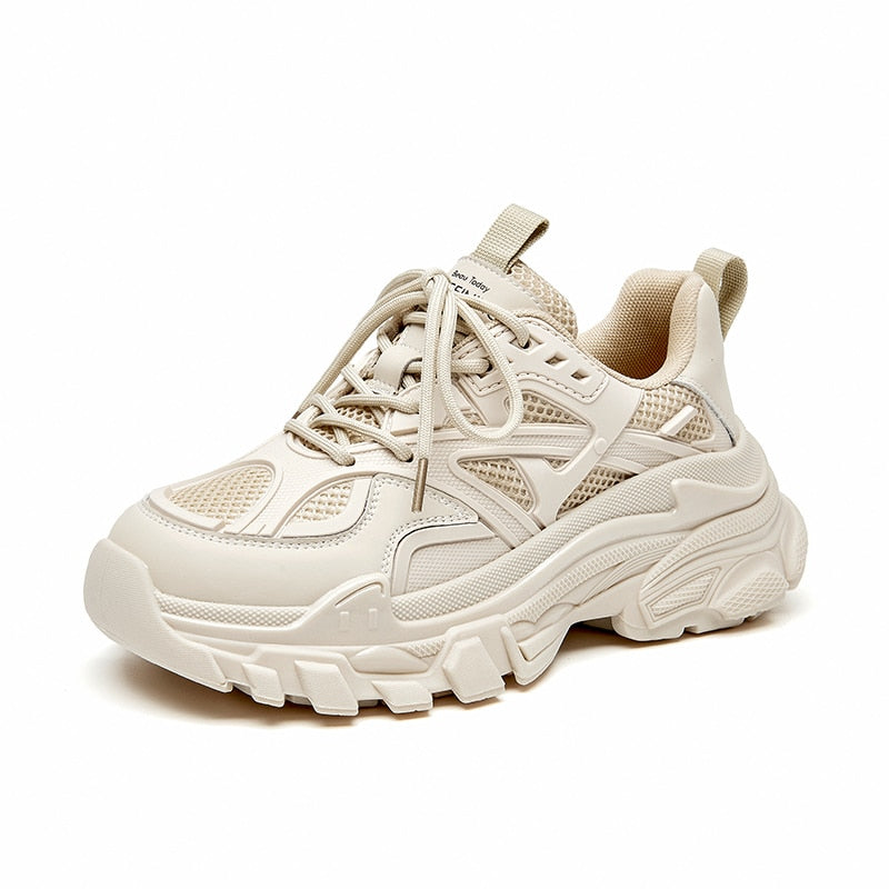 Chunky Leather Sneakers Women