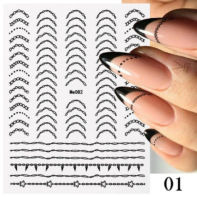 French Rose Gold Striping Tape Nail Design