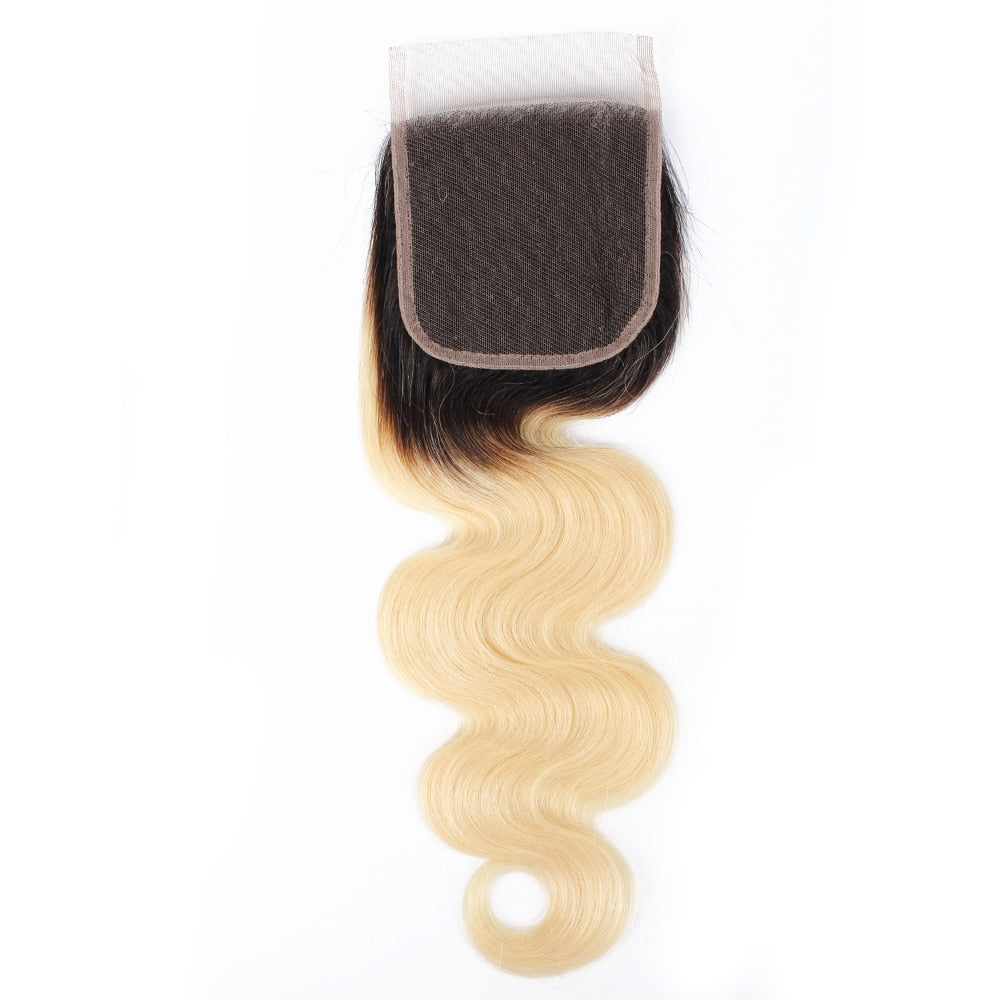 Ash Blonde Remy Hair 4*4 Lace Closure