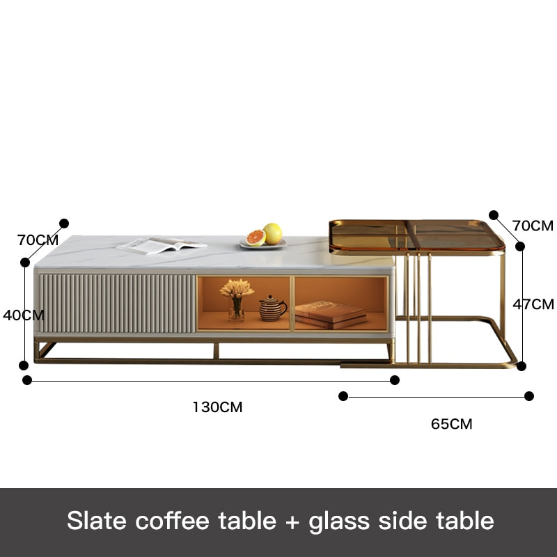 Light Luxury Tv Cabinet & Coffee Table Combination