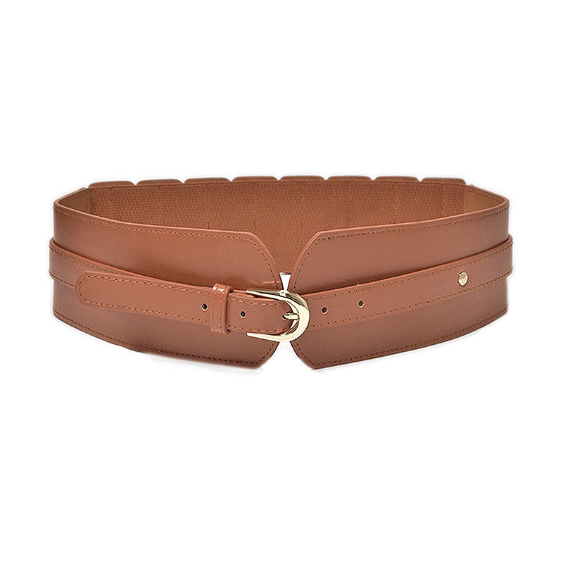 Luxury Ladies Wide Belt Elastic Buckle