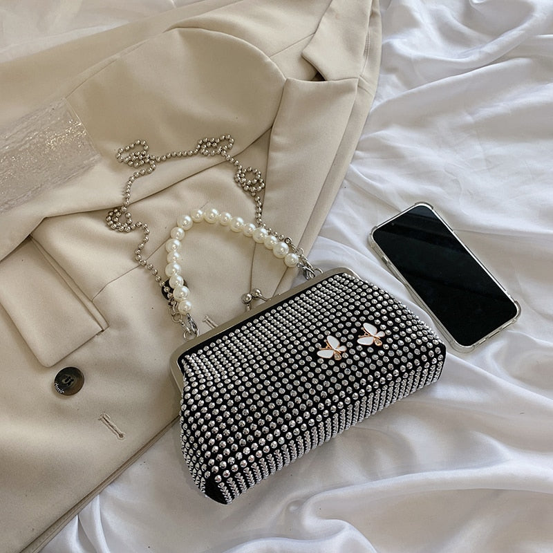 Pearl & Diamond Crossbody Handbags