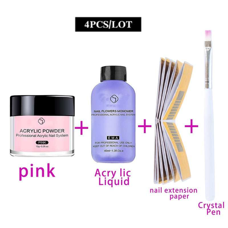 Acrylic Nail Kit Crystal Powders