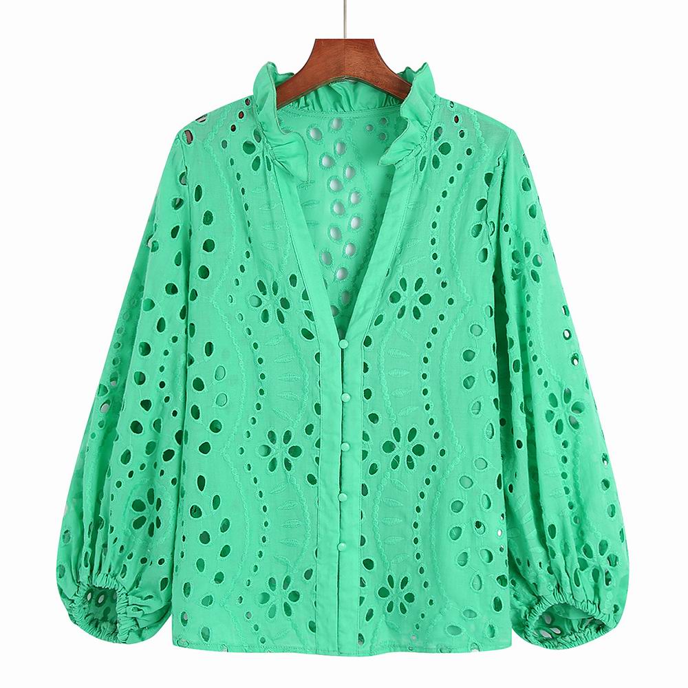 Embroidered Long Sleeve Women Blouse